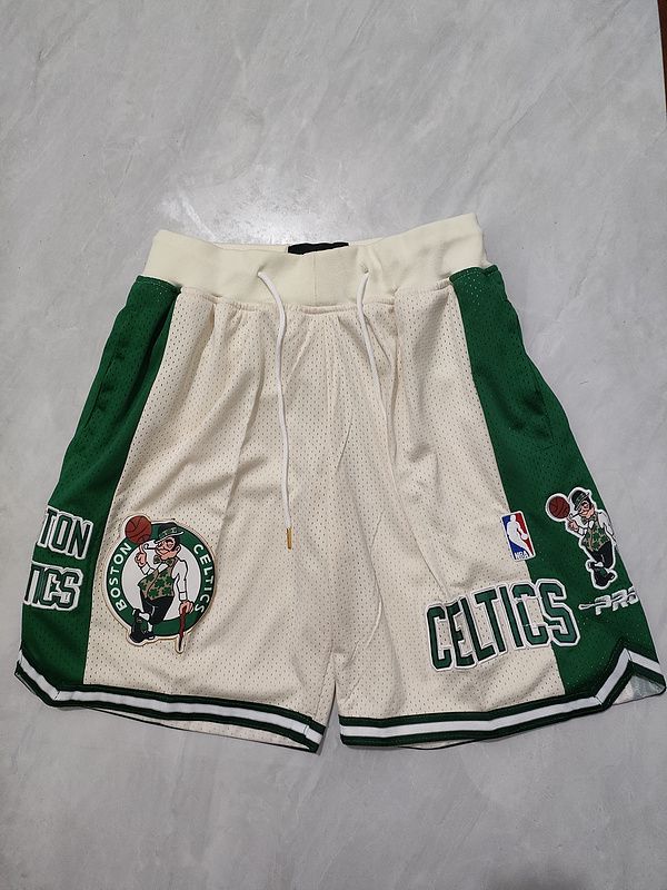 2025 Men NBA Boston Celtics Shorts Cream style 1->boston celtics->NBA Jersey